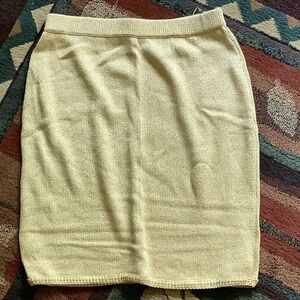 ⚜️ St John by Marie GOLD KNIT SKIRT Sz Small DEADSTOCK RARE
